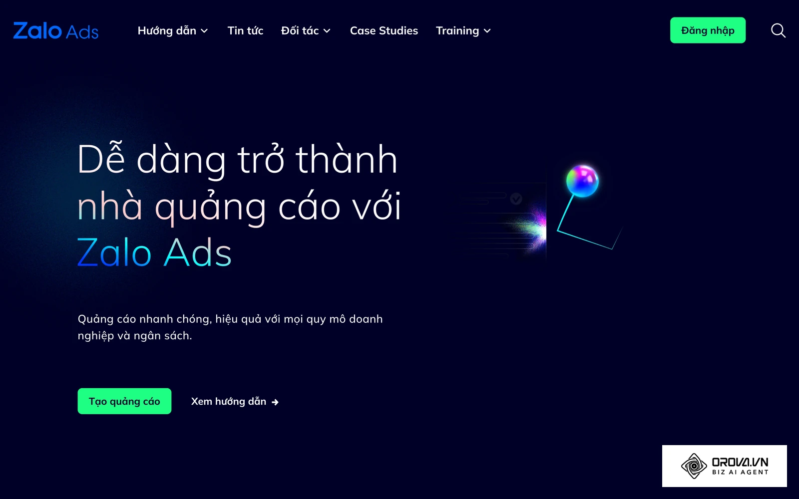 Trang chủ Zalo Ads, nền tảng quảng cáo trên Zalo.
