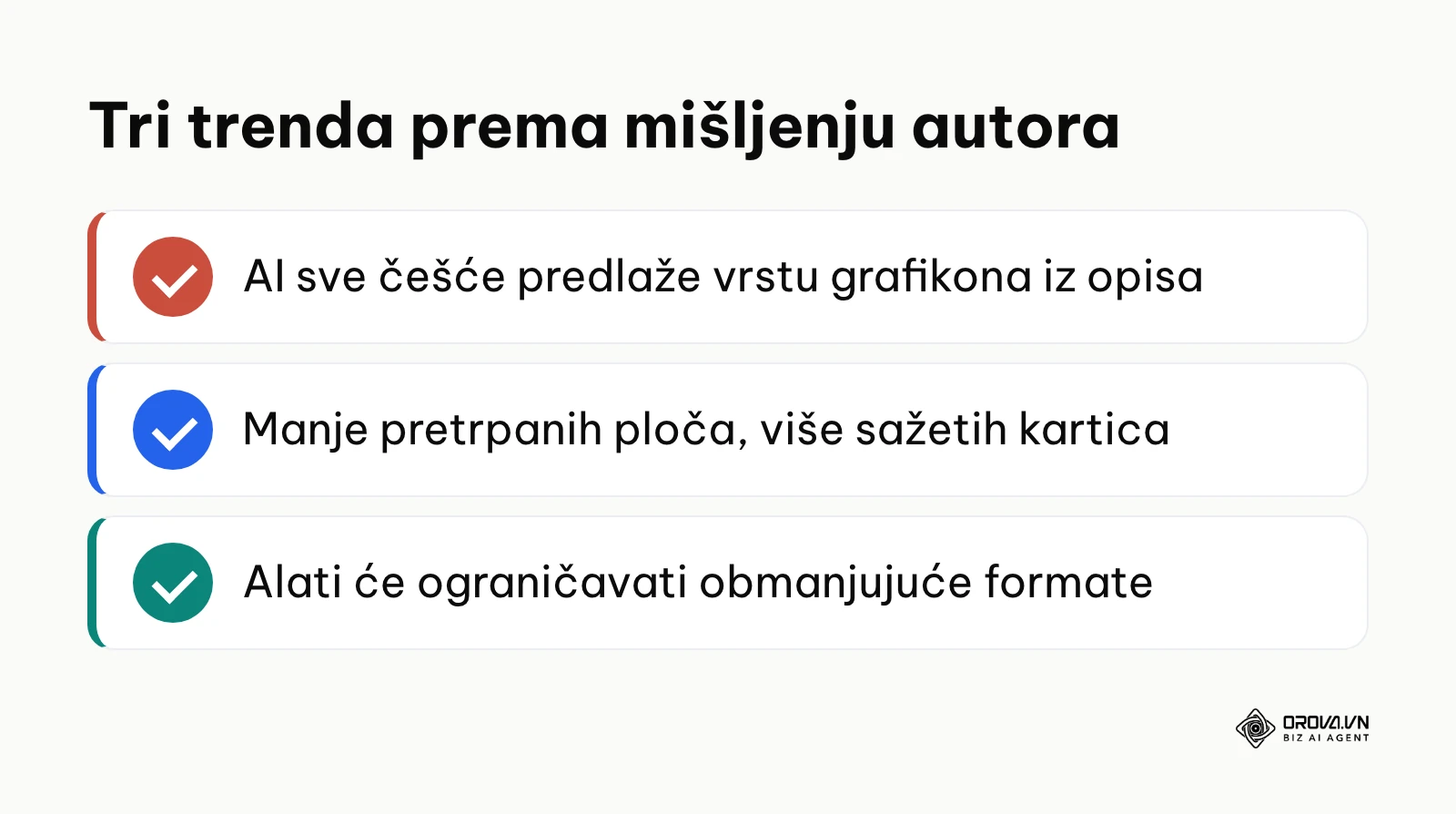 Sažetak tri trenda u vizualizaciji podataka prema mišljenju autora