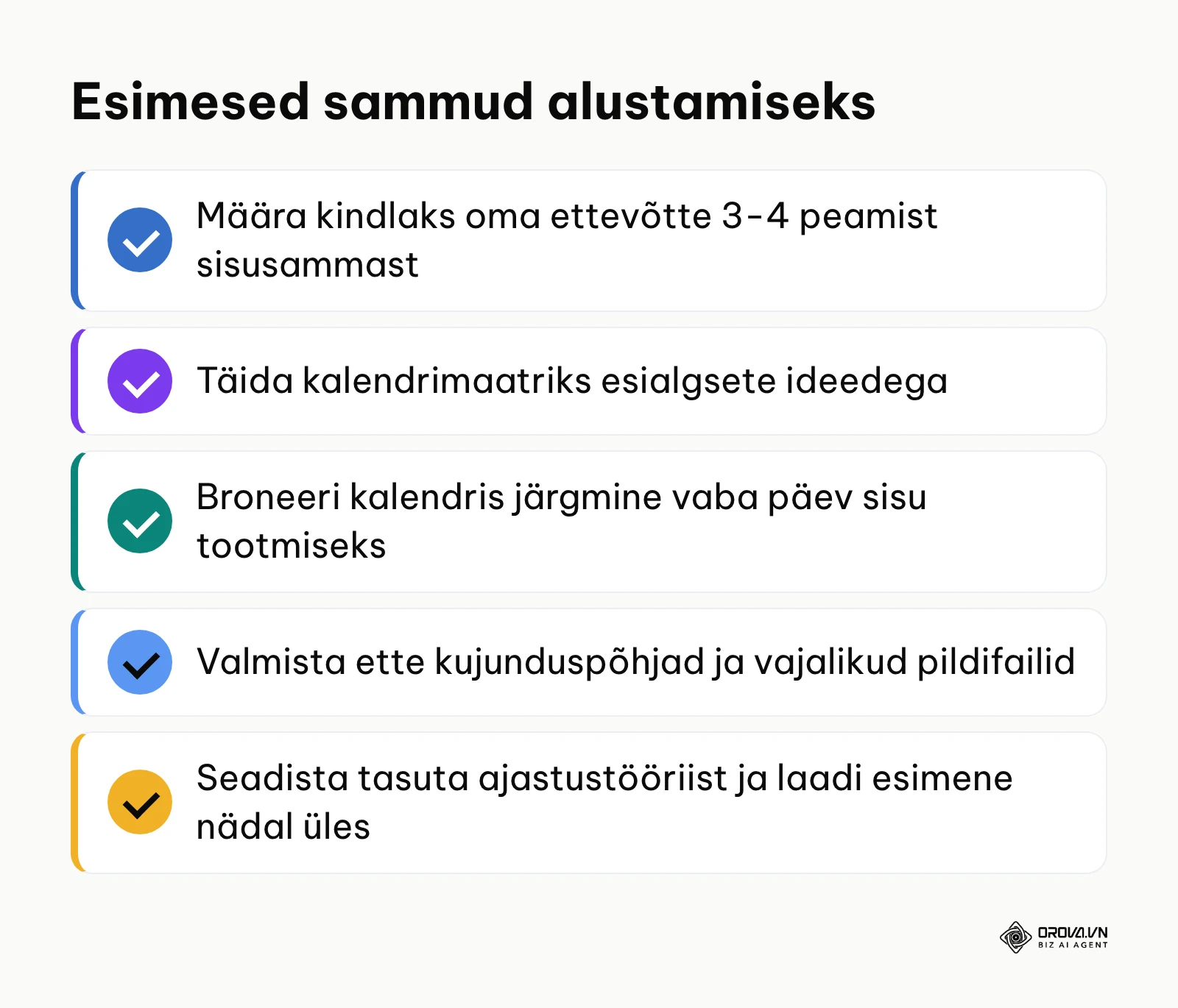 Kontrollnimekiri sotsiaalmeedia kuuplaani käivitamiseks.