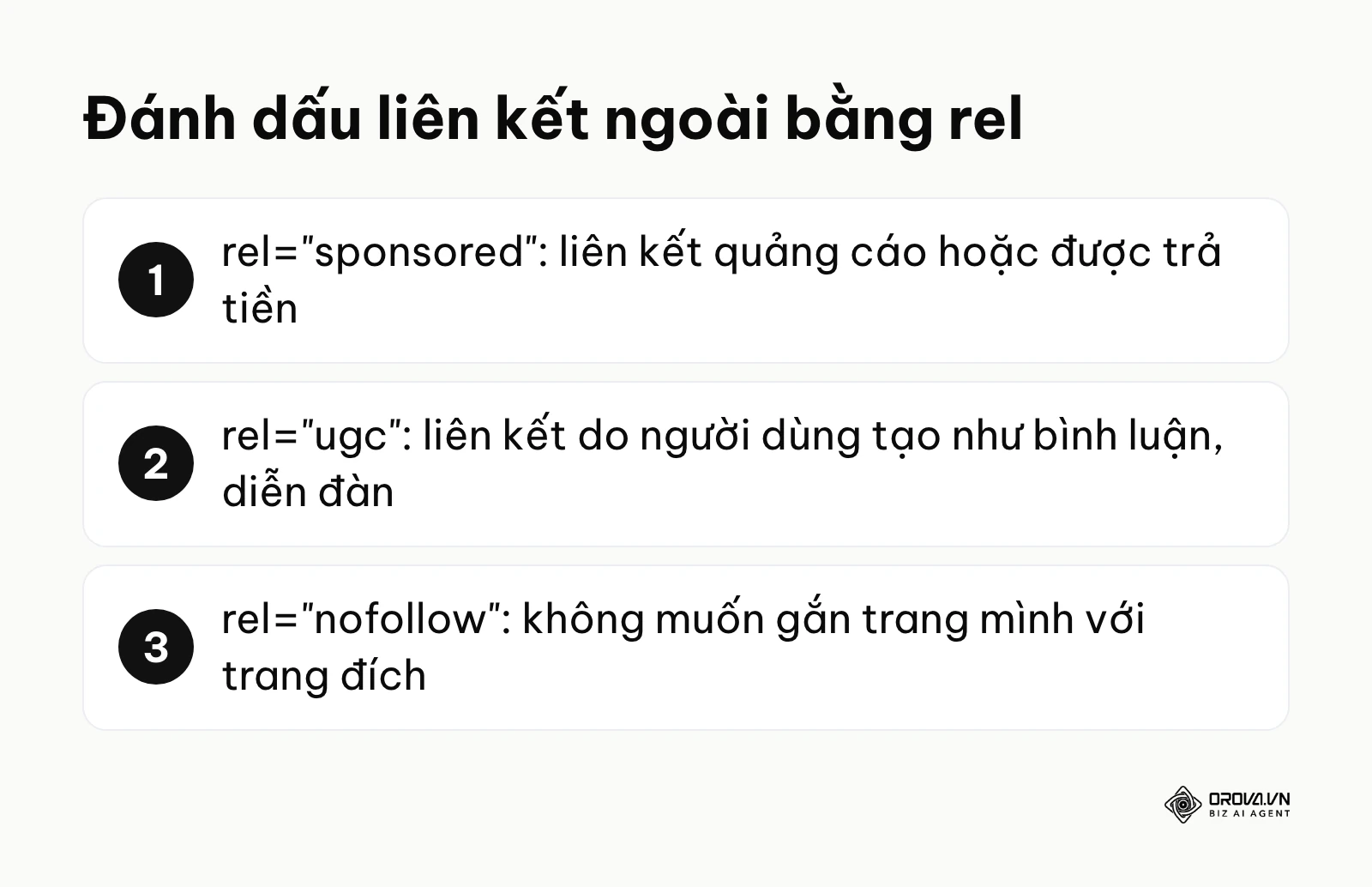Ba giá trị rel để đánh dấu liên kết ngoài
