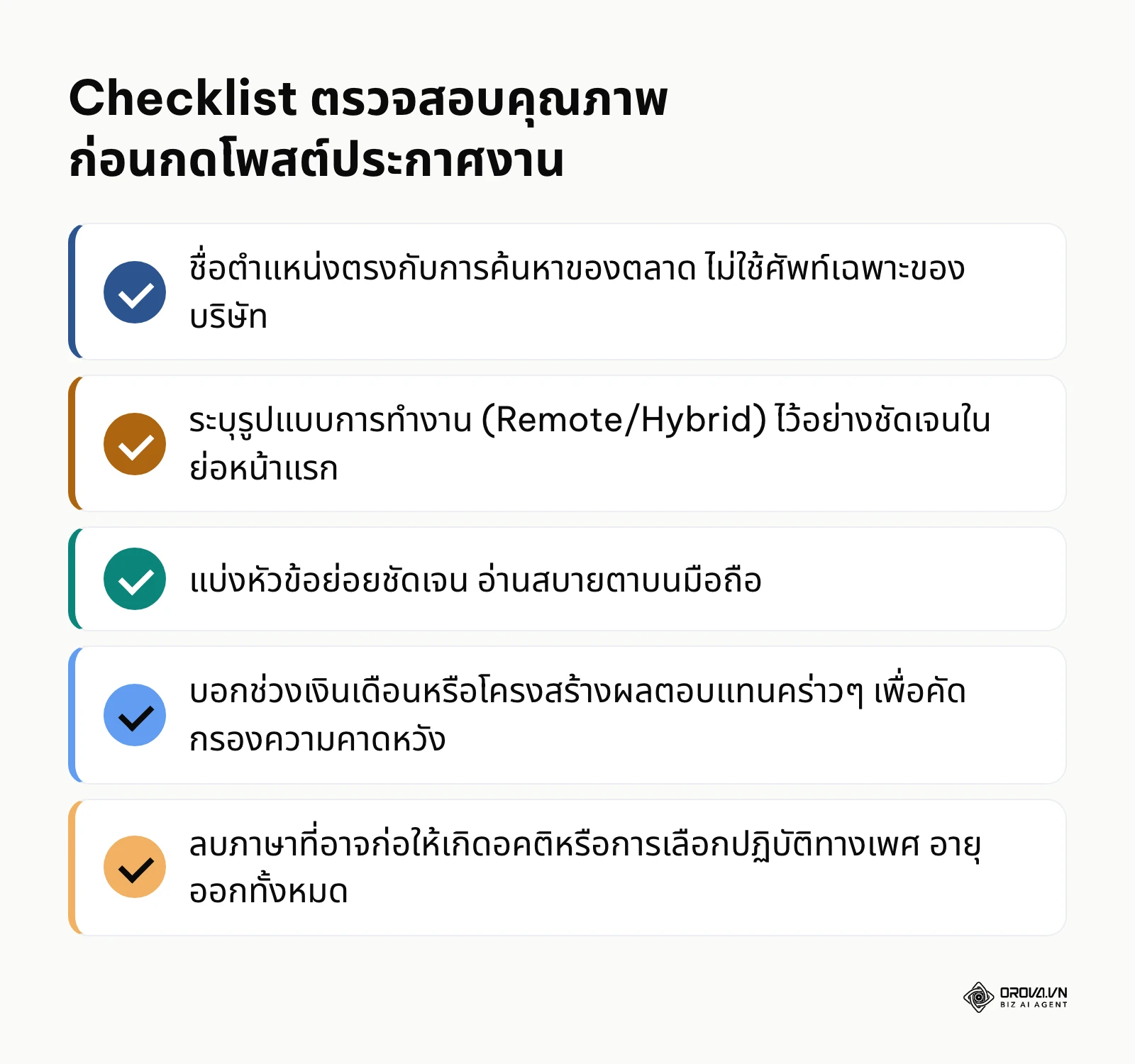 รายการตรวจสอบ 5 ข้อเพื่อประเมินความพร้อมของเอกสารรับสมัครงานก่อนเผยแพร่
