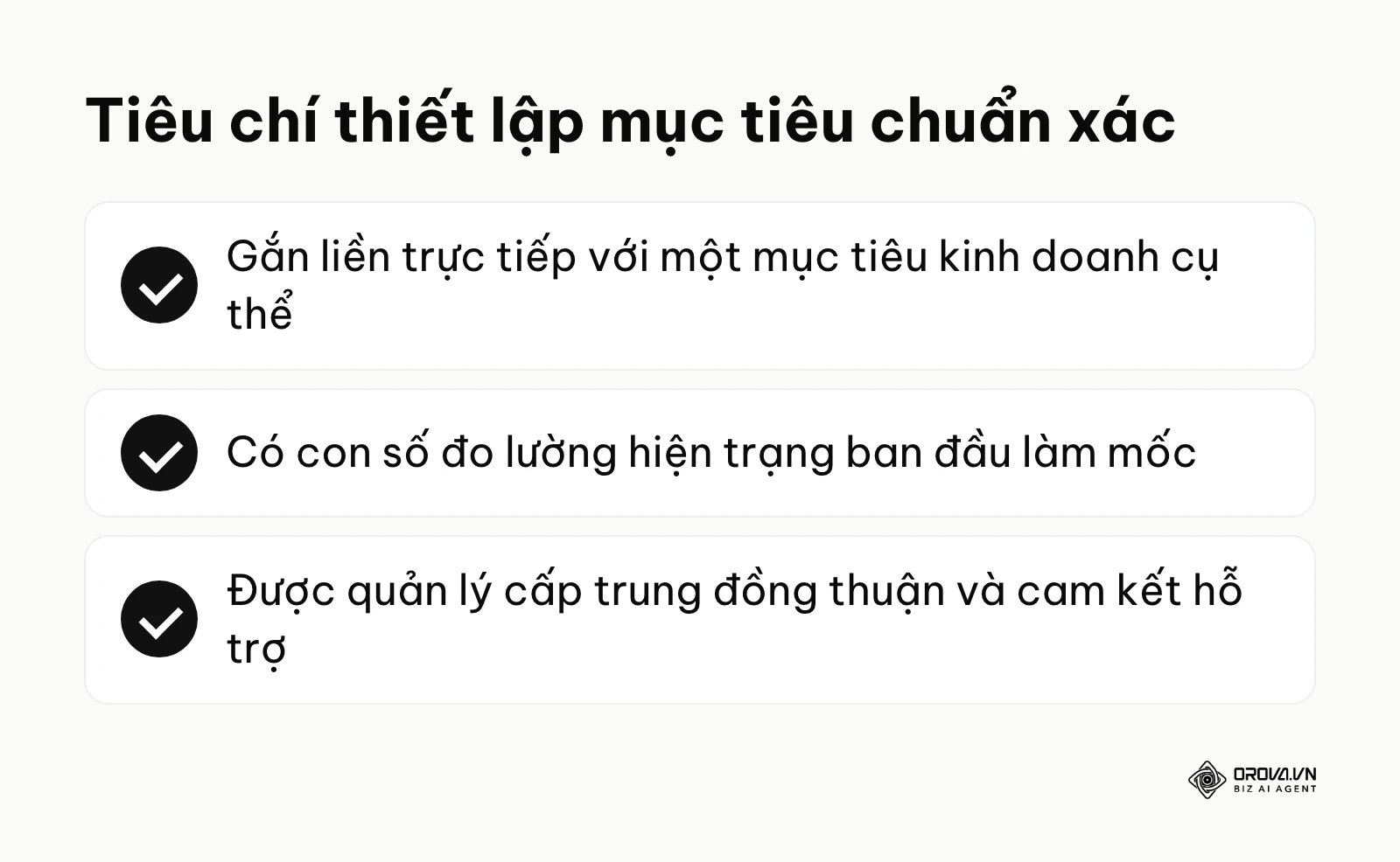 Bảng tóm tắt 3 tiêu chí quan trọng khi đặt mục tiêu cho lớp học