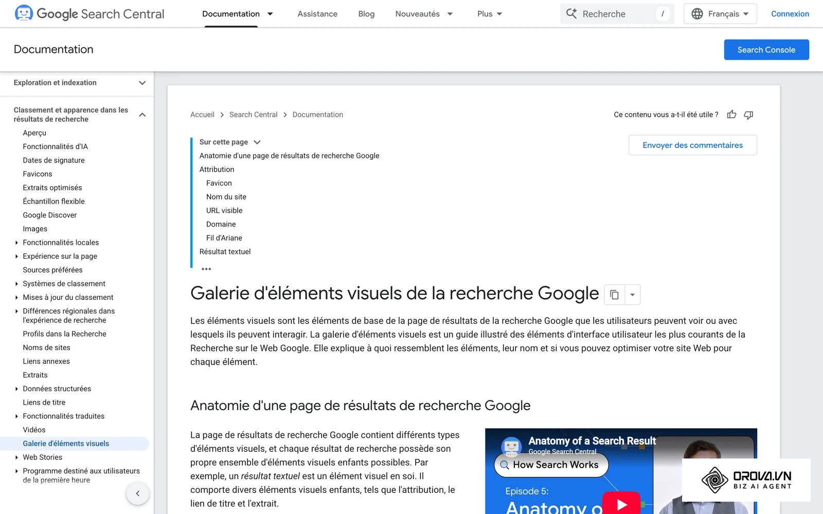 La galerie officielle des éléments visuels de la recherche Google, pour situer les PAA parmi les autres résultats enrichis.