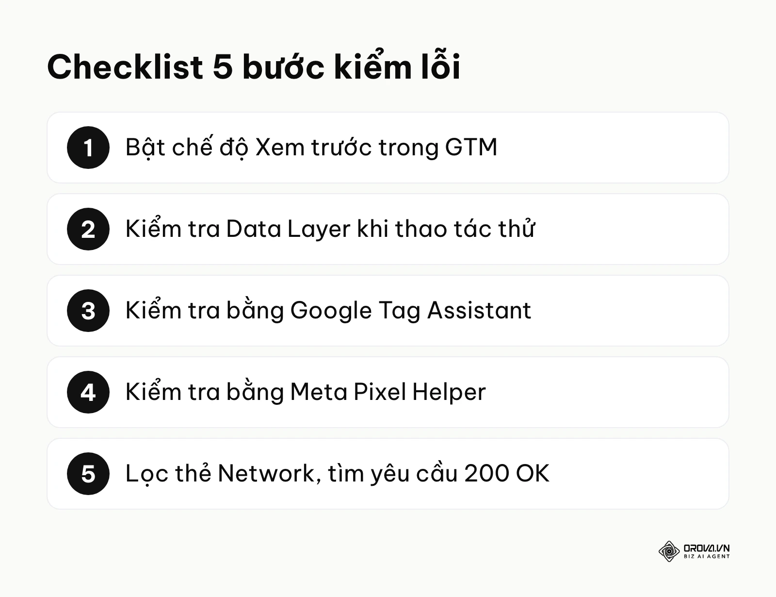 Checklist 5 bước kiểm tra lỗi sau khi gắn mã theo dõi chuyển đổi