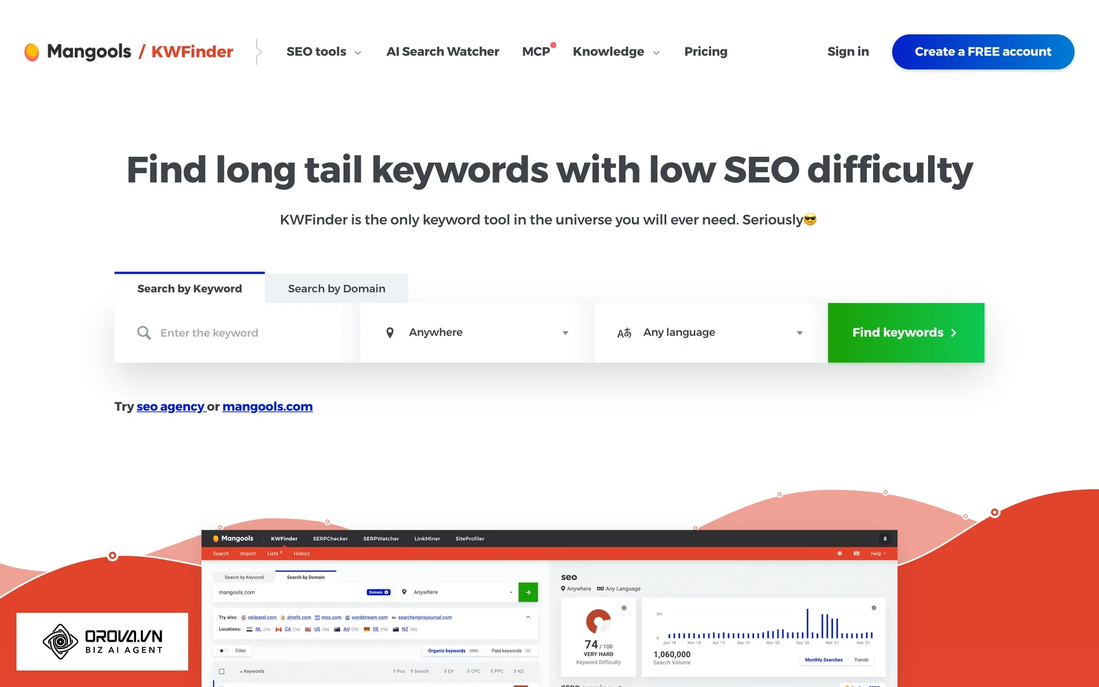 KWFinder is beloved by niche site builders and affiliate marketers.