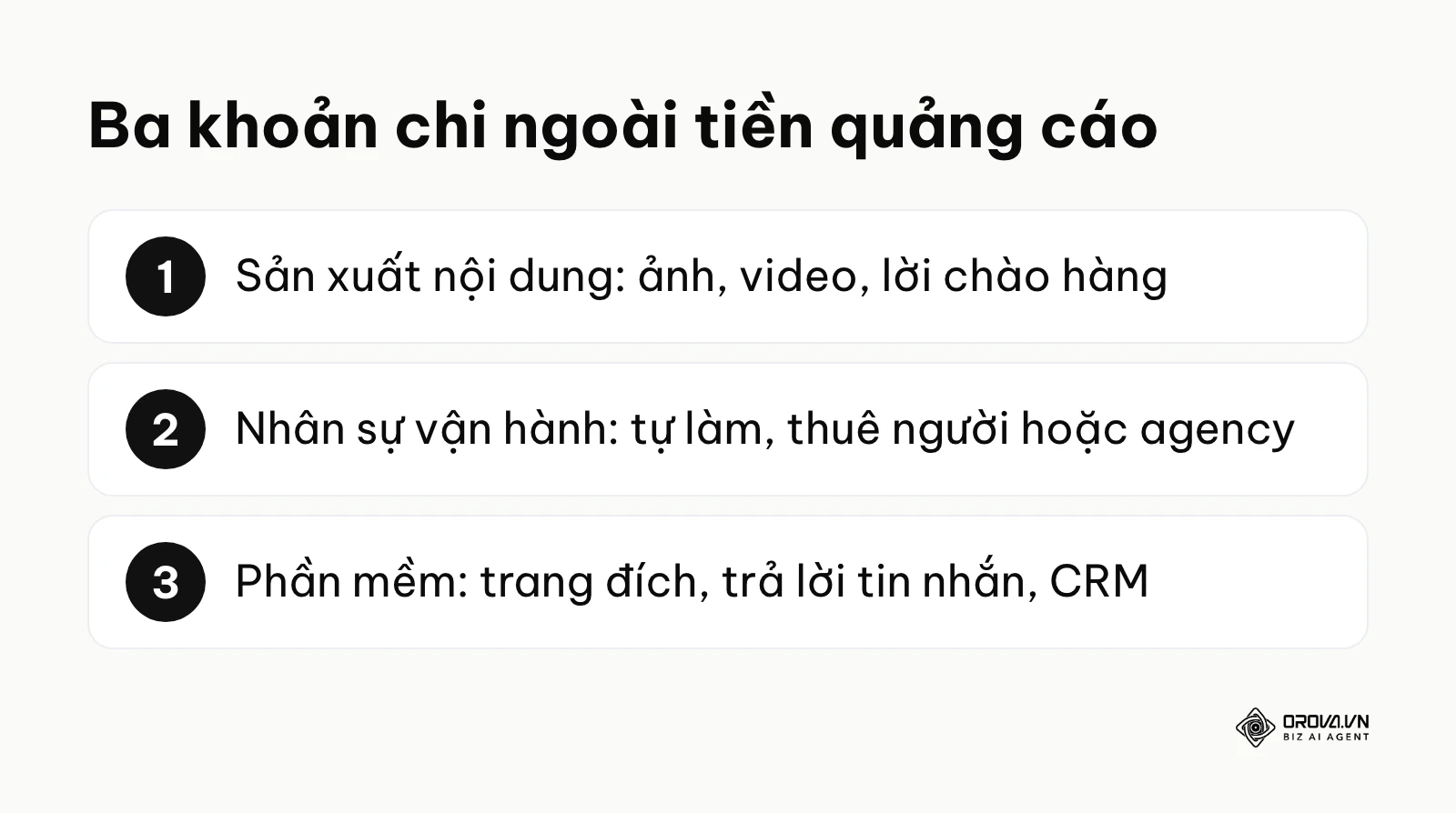 Ba khoản chi phí ngoài tiền trả cho nền tảng quảng cáo