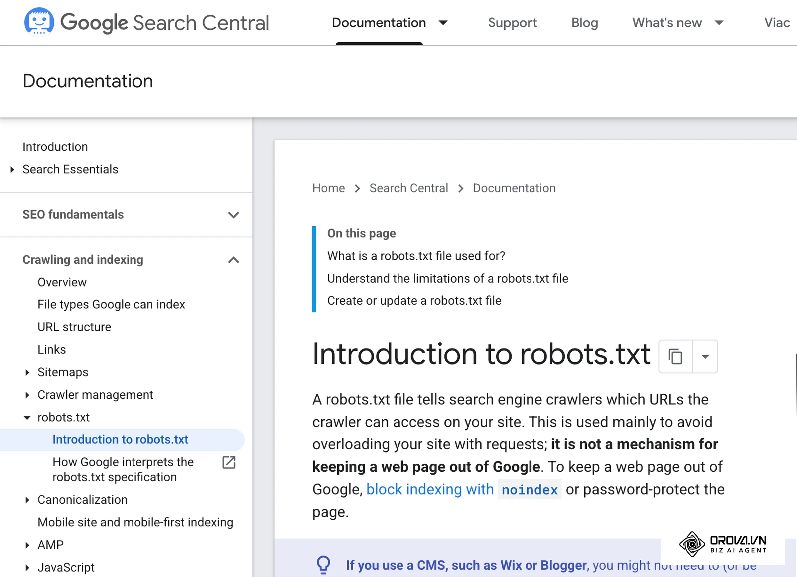 Stránka Introduction to robots.txt v dokumentácii Google Search Central