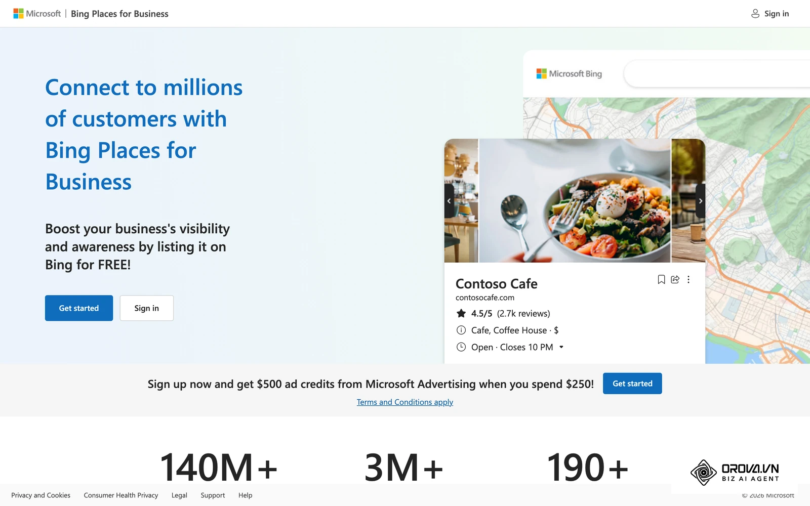 Bing Places for Business, Microsoft's official page for listing your business on Bing search and maps.