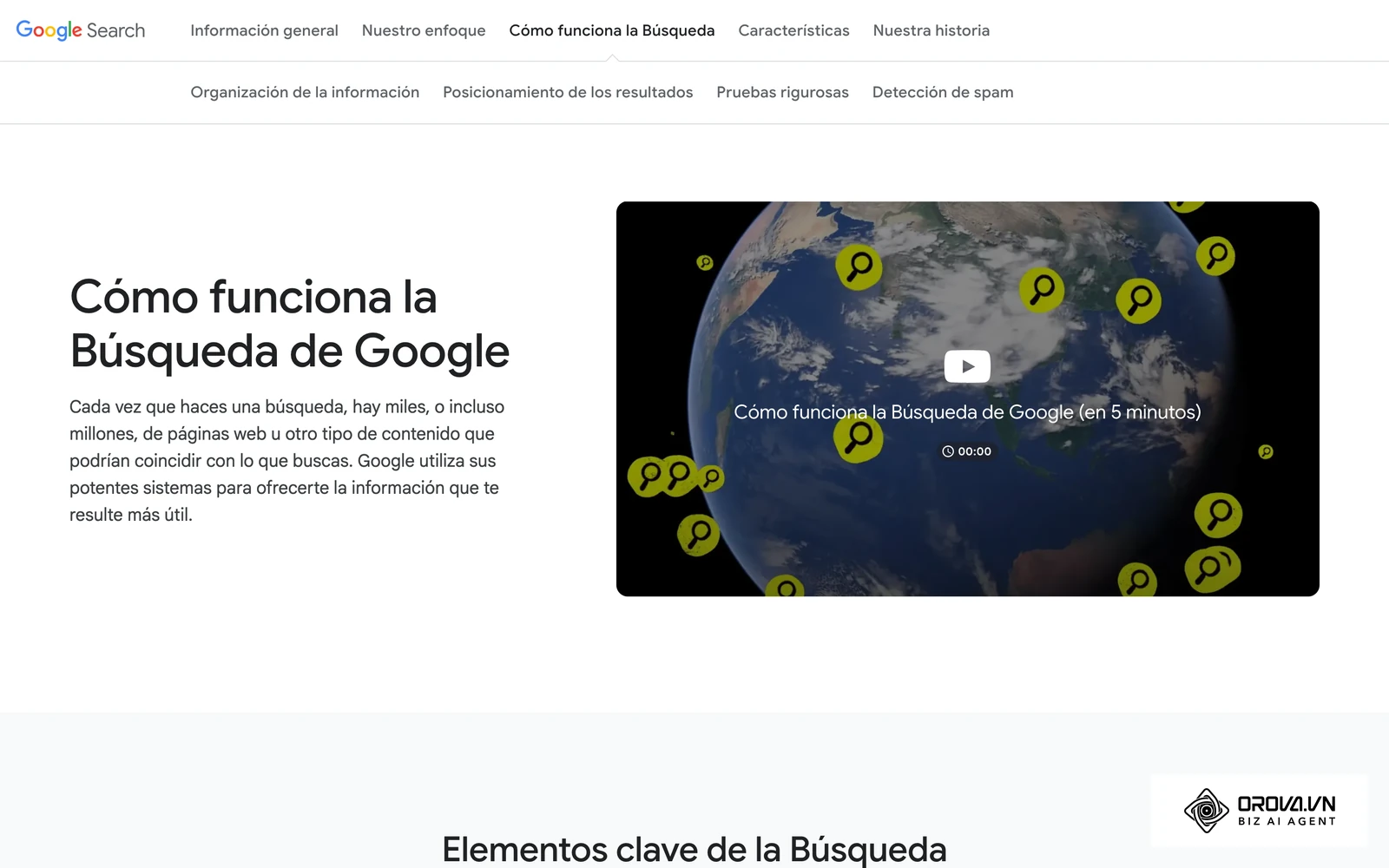 Página oficial «Cómo funciona la Búsqueda» de Google, que explica el recorrido de rastreo, indexación y presentación de resultados.