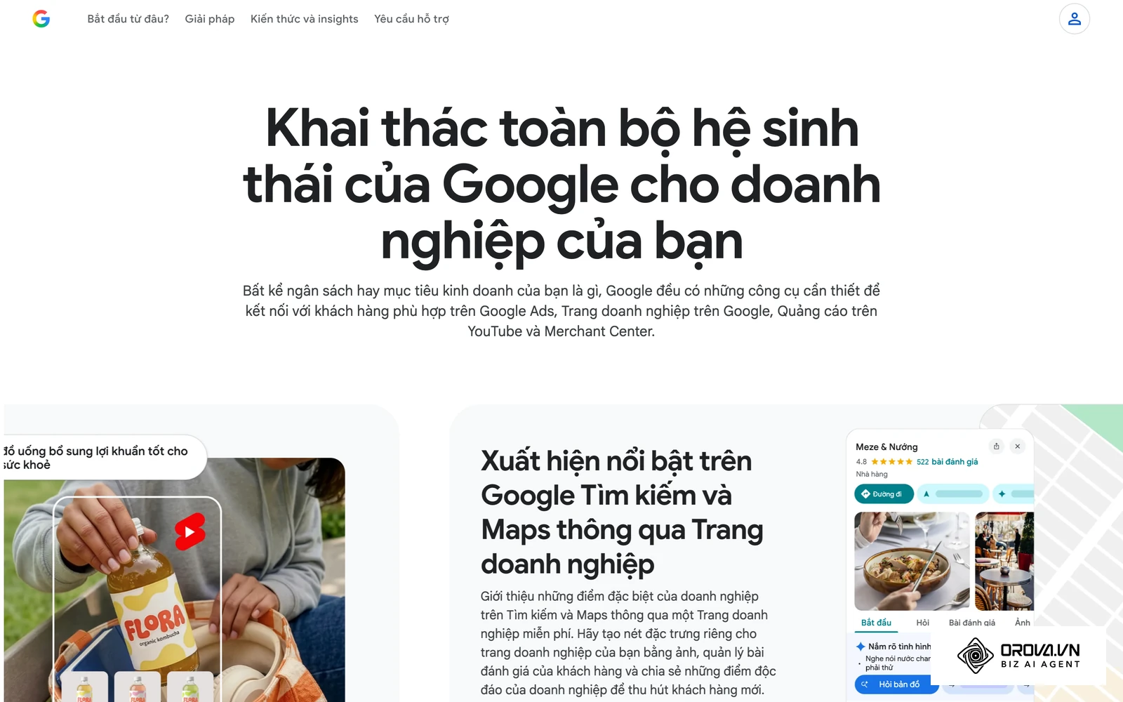 Trang chính thức của Google dành cho doanh nghiệp.