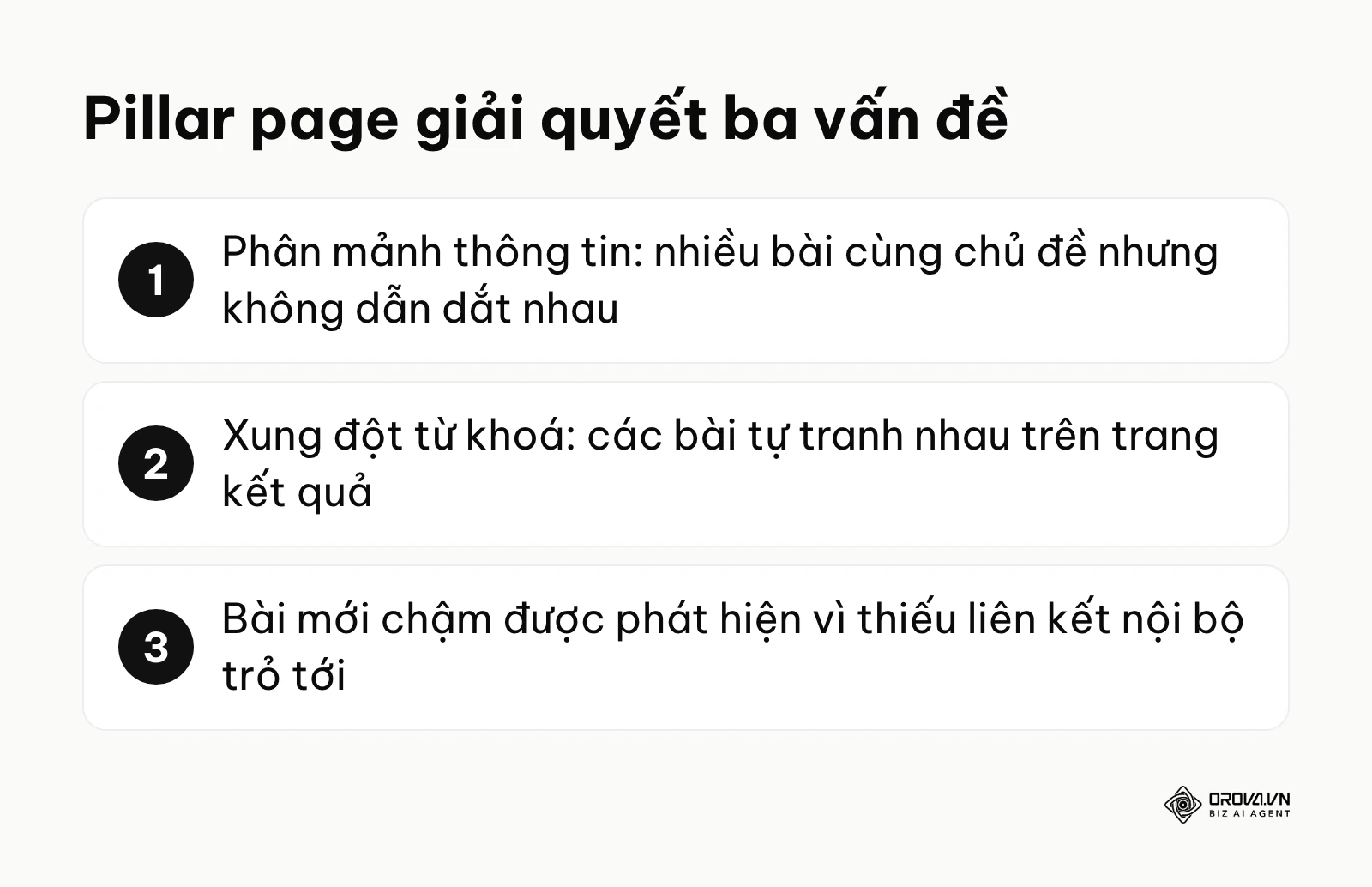 Ba vấn đề SEO mà pillar page và cụm chủ đề giải quyết