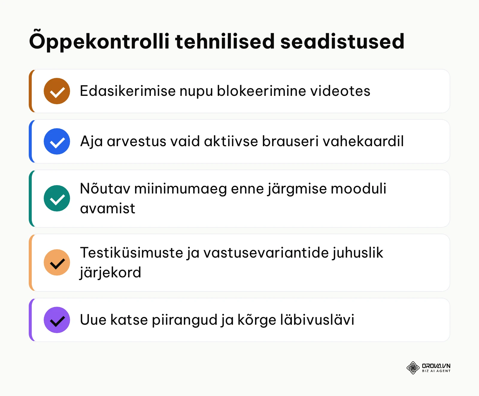 Tehniliste õppepiirangute ja pettusevastaste meetmete kokkuvõte