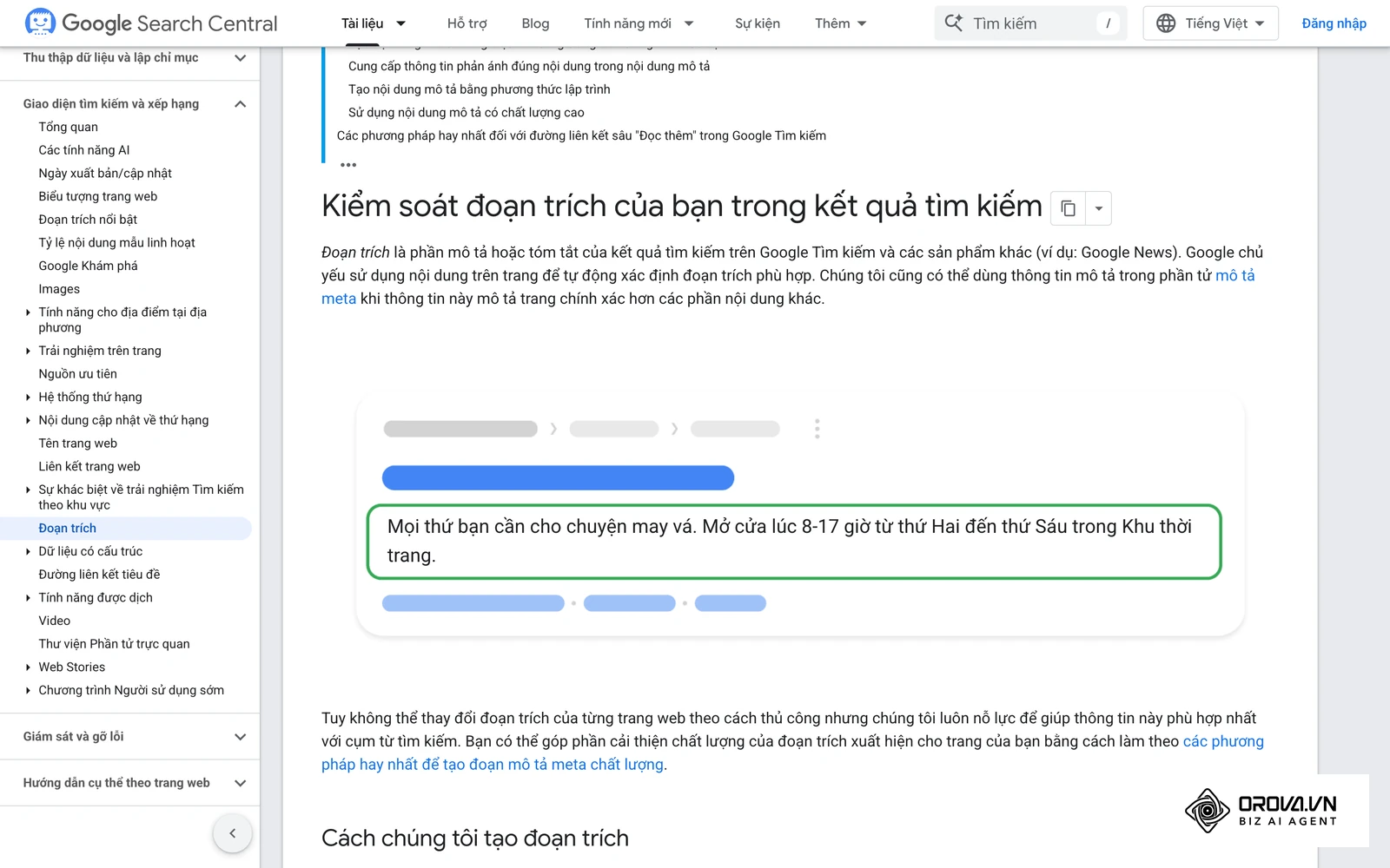 Meta description là đoạn văn bản ngắn (khoảng 150-160 ký tự) nằm dưới tiêu đề trên trang tìm kiếm.