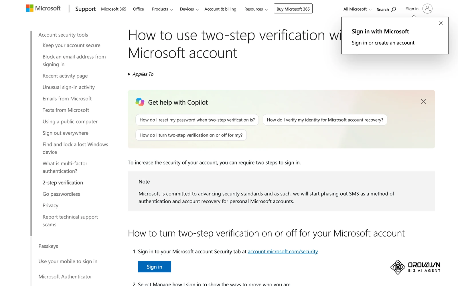 An example of two-step verification setup help from Microsoft; Meta's 2FA works on the same principle with an authenticator app.