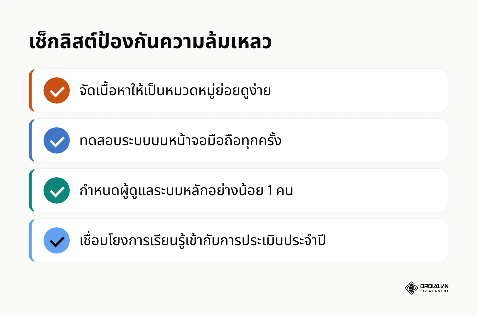รายการตรวจสอบ 4 ข้อเพื่อป้องกันไม่ให้โครงการล้มเหลว