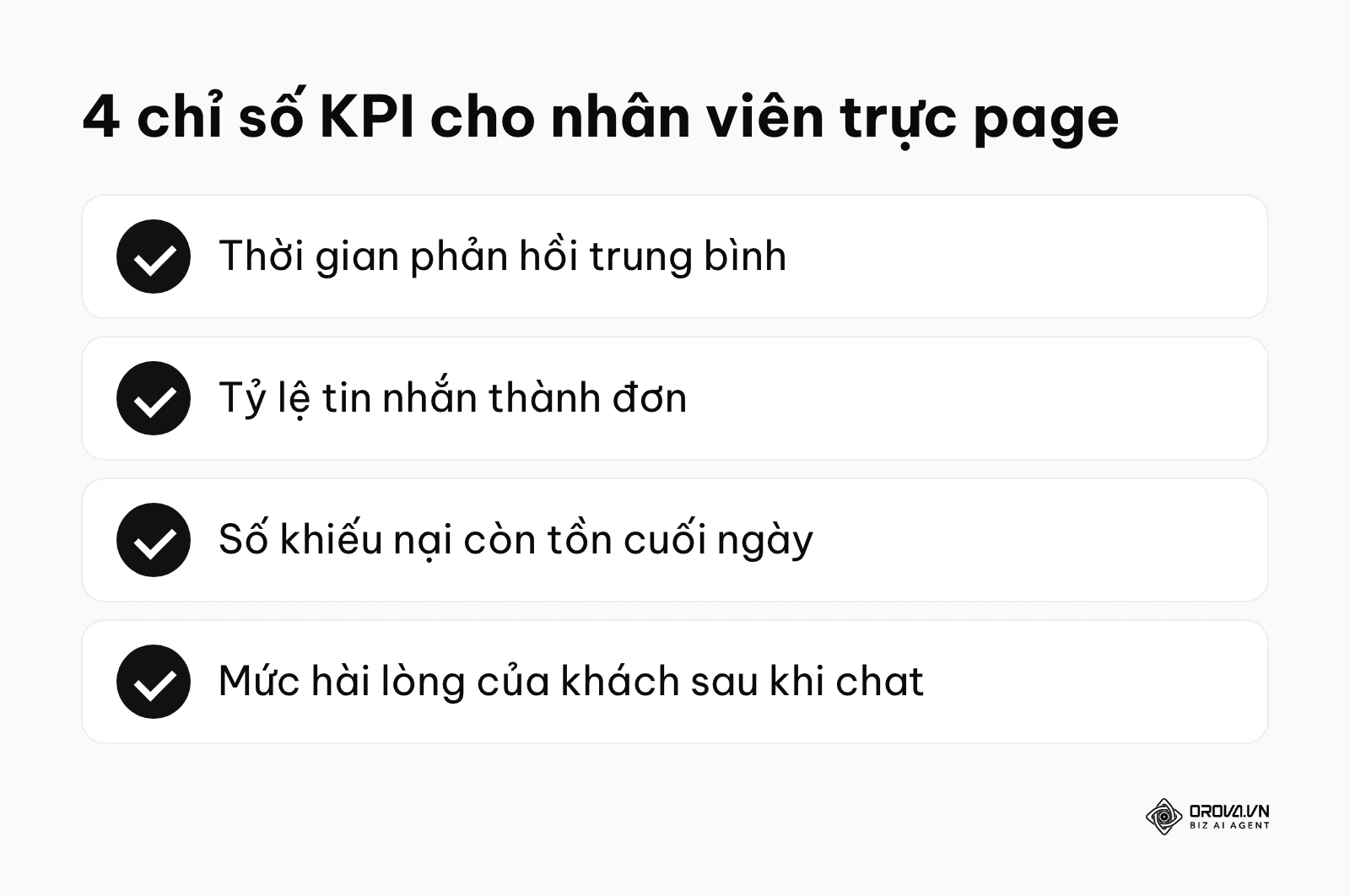Bốn chỉ số KPI để đánh giá nhân viên trực page