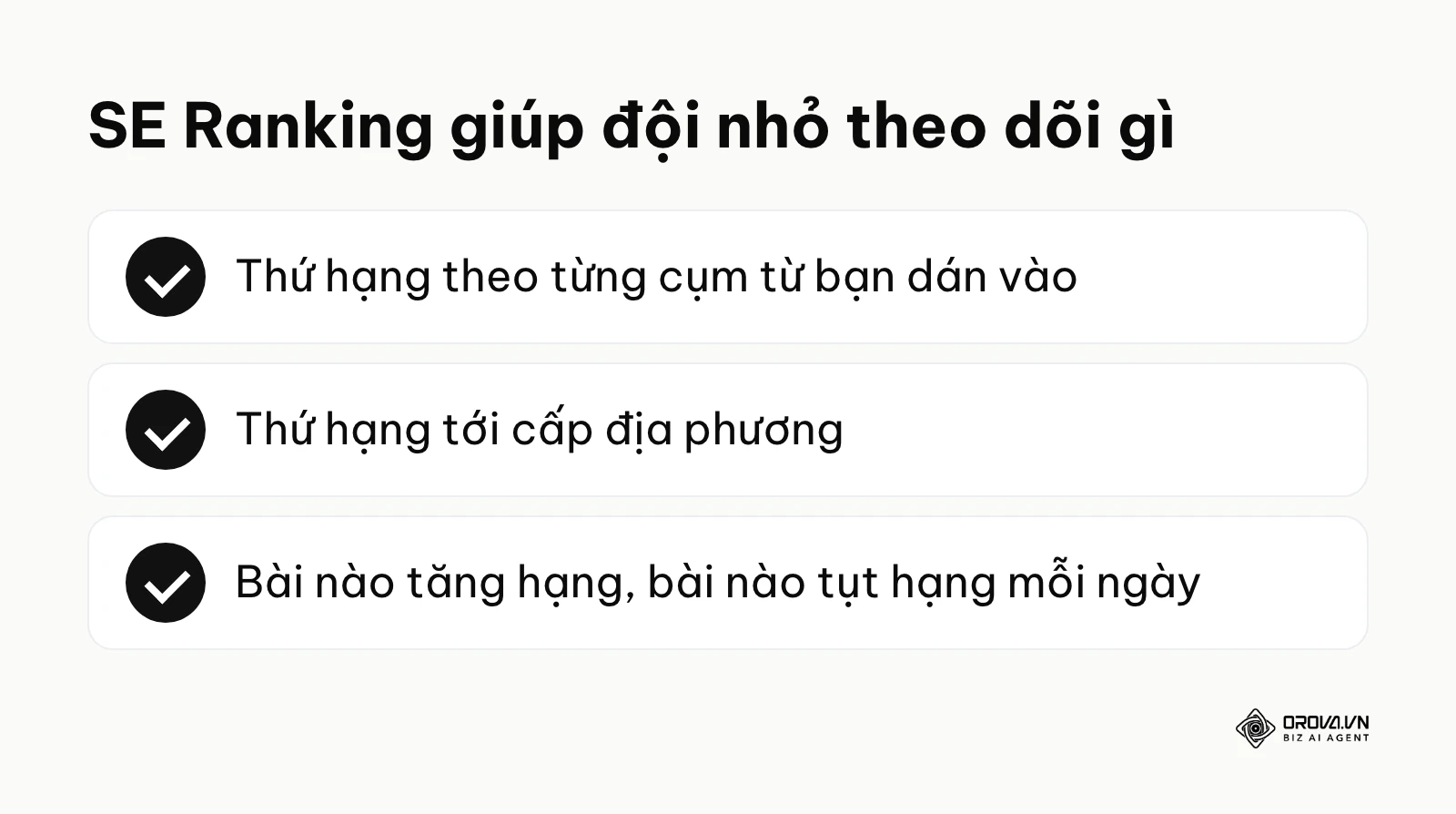 Tóm tắt những gì SE Ranking theo dõi cho đội nhỏ