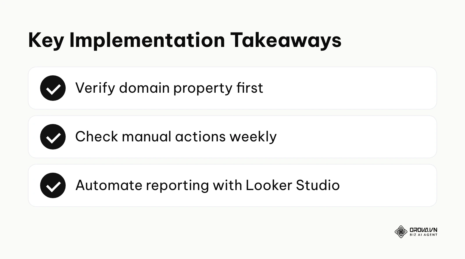 Checklist of essential starting actions