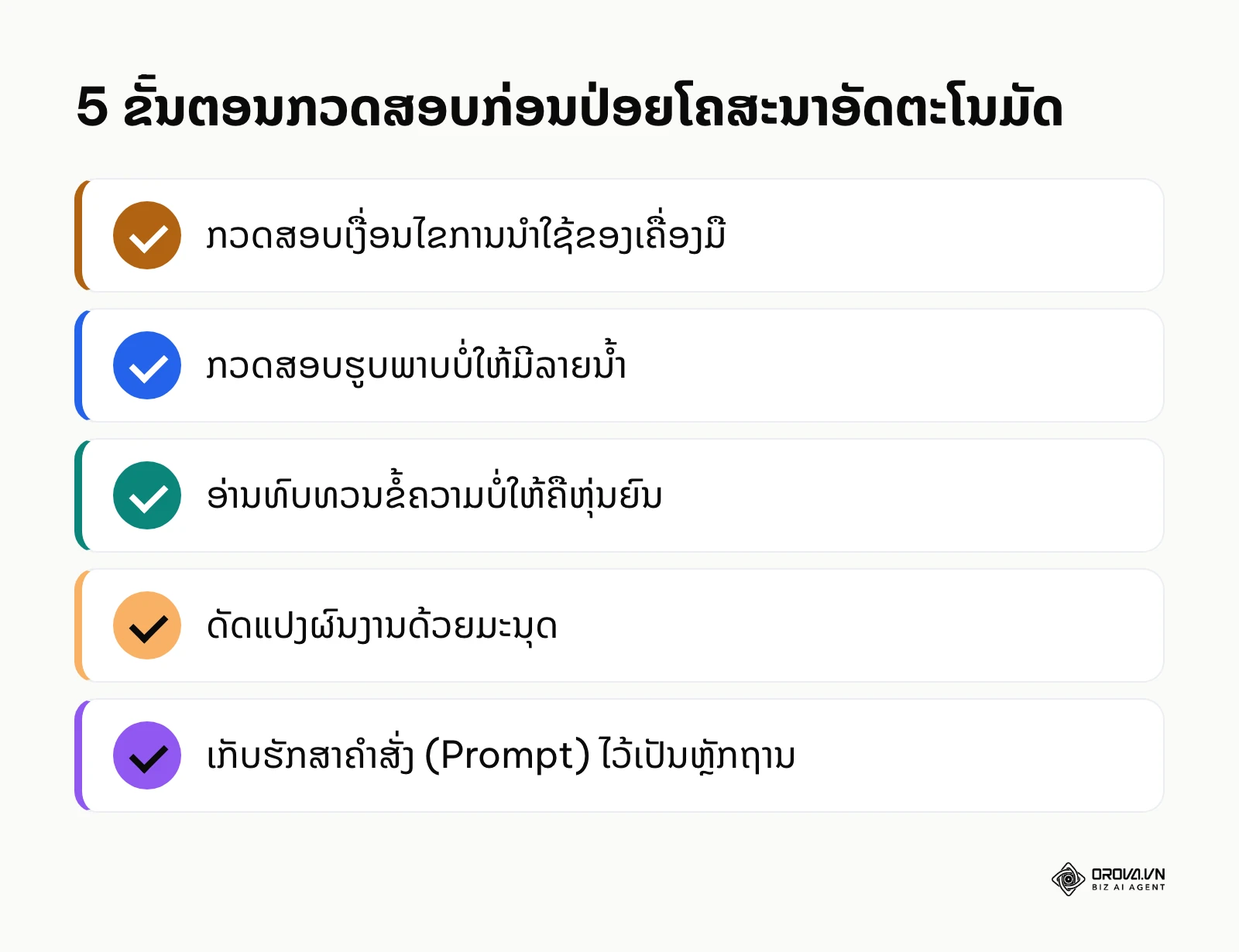 5 ຂັ້ນຕອນກວດສອບກ່ອນປ່ອຍໂຄສະນາ