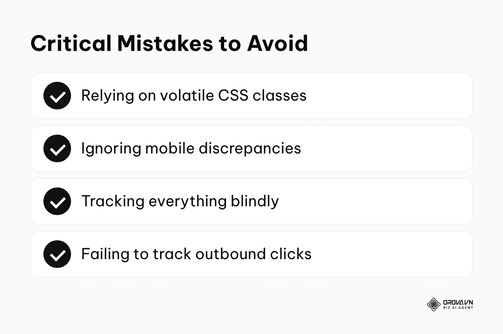 Summary of common implementation mistakes
