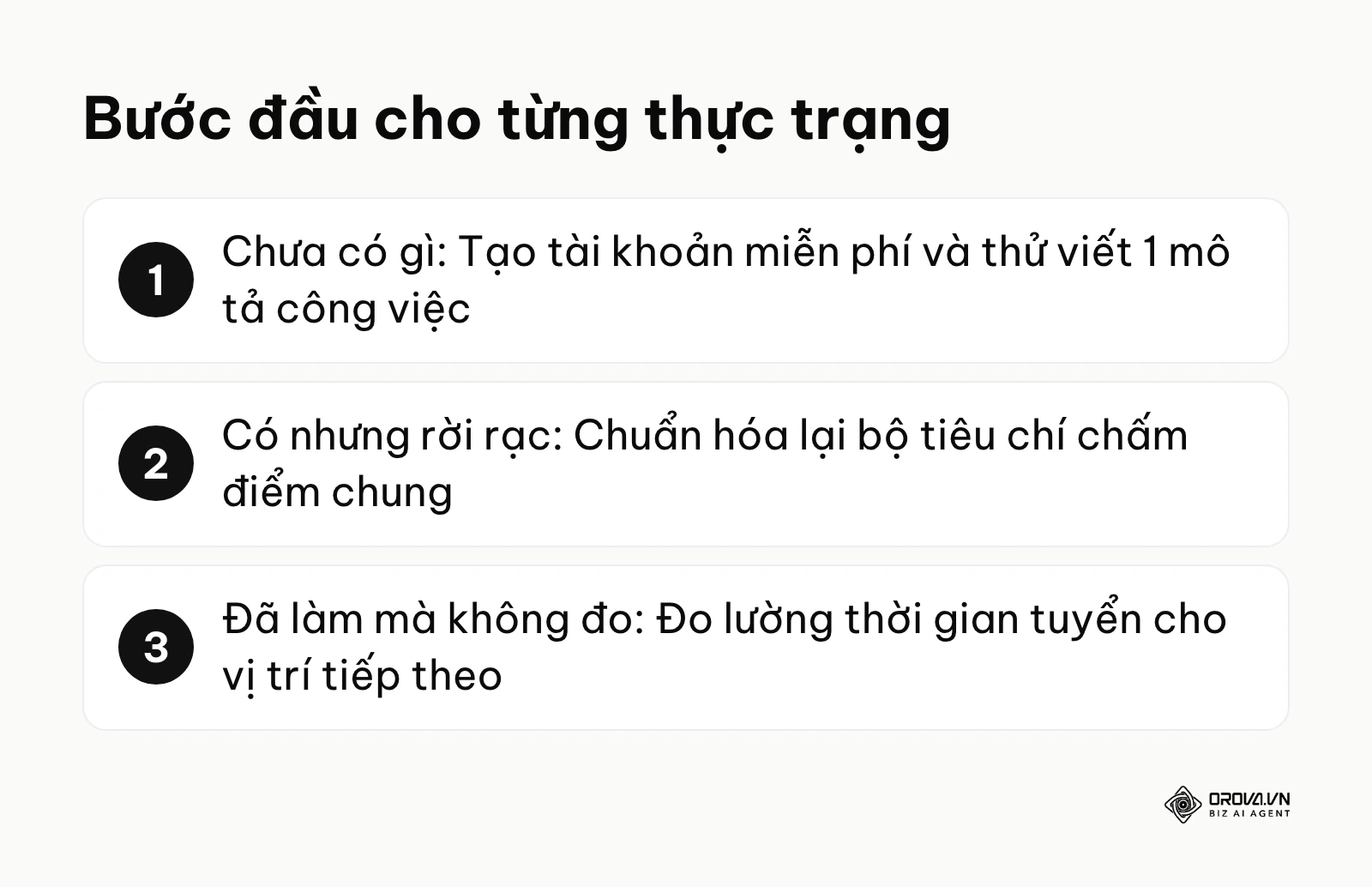 Các bước hành động đầu tiên tùy theo tình trạng doanh nghiệp
