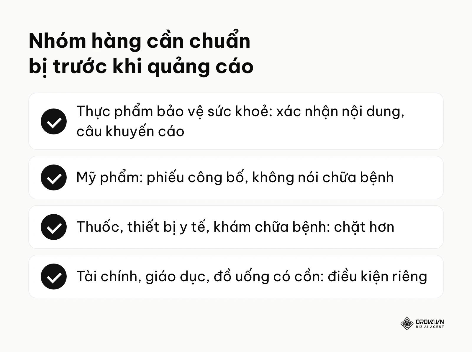 Các nhóm sản phẩm cần giấy phép hoặc câu khuyến cáo khi quảng cáo trực tuyến