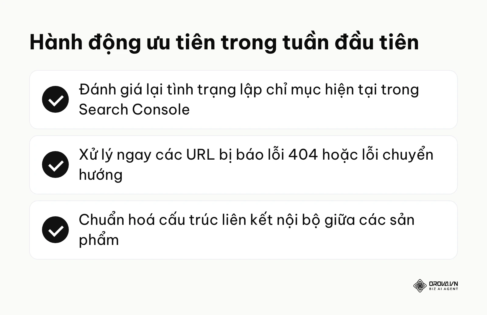 Danh sách tóm tắt các việc cần làm ngay để cải thiện thứ hạng