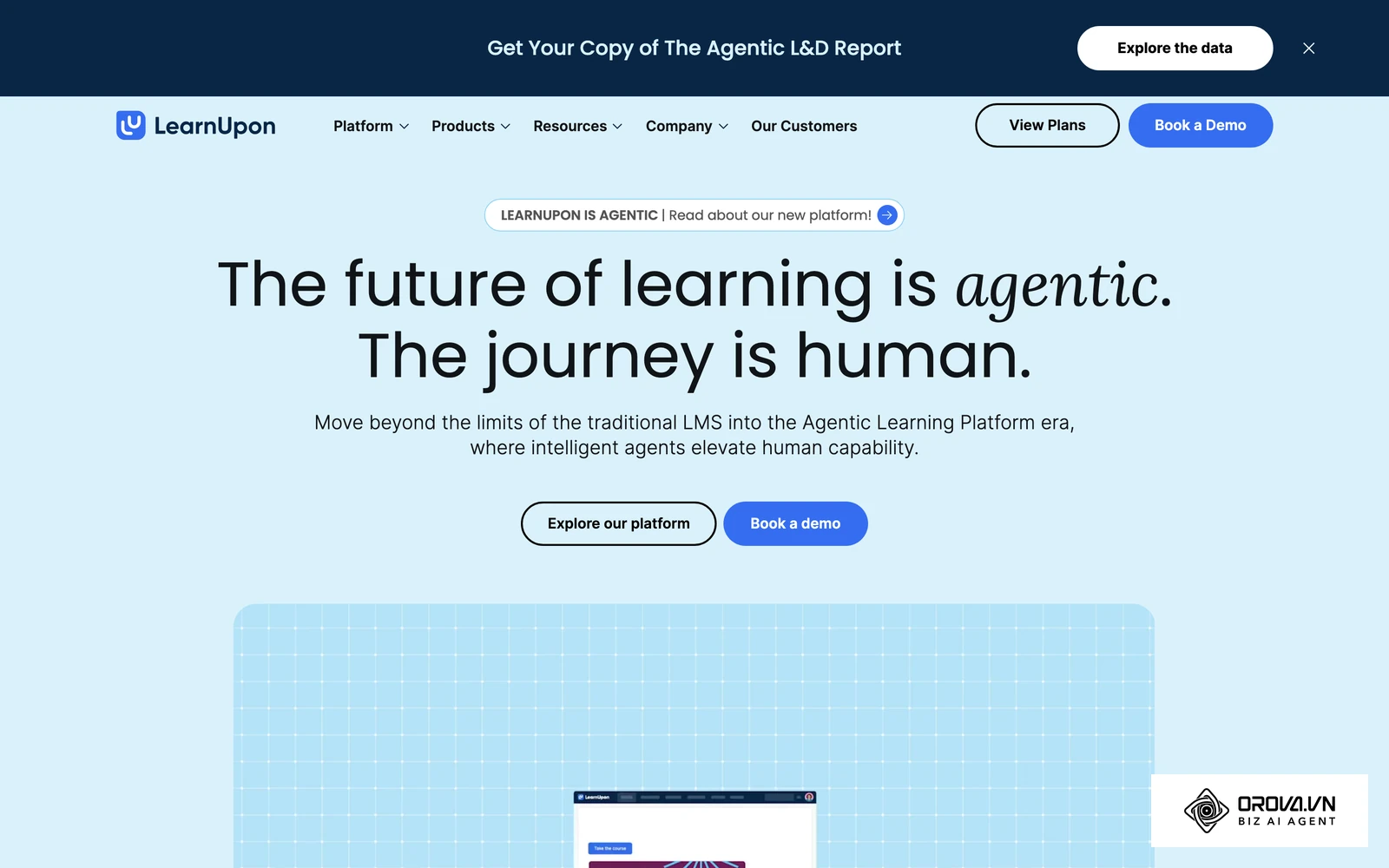 ໜ້າເວັບທາງການຂອງ LearnUpon, ຕົວຢ່າງ LMS ແບບຄລາວສຳລັບການຝຶກອົບຮົມ
