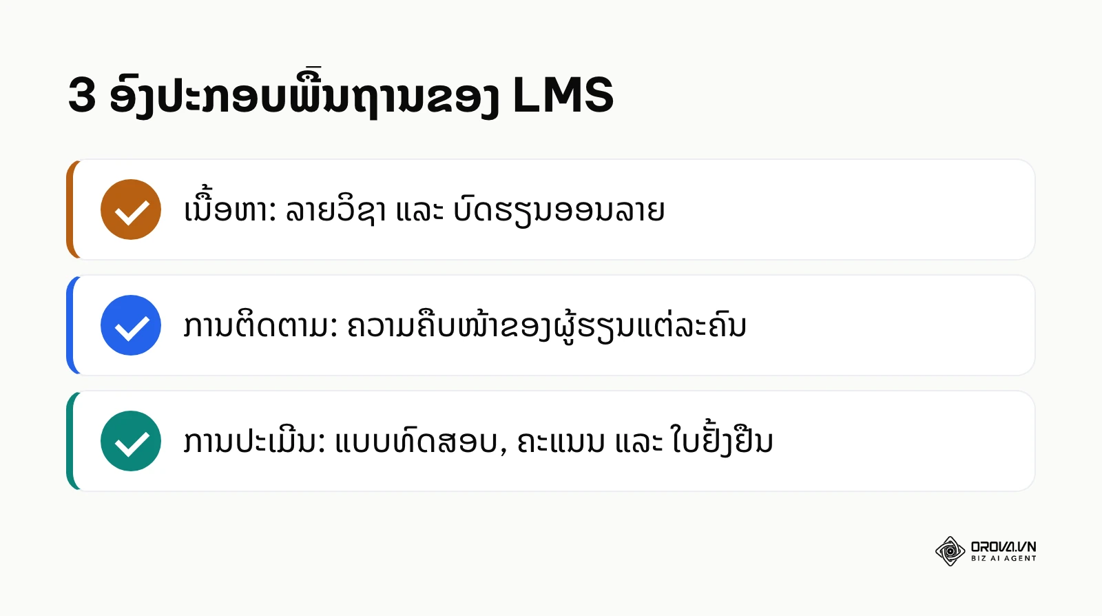 ສາມອົງປະກອບພື້ນຖານຂອງລະບົບຄຸ້ມຄອງການຮຽນຮູ້ LMS