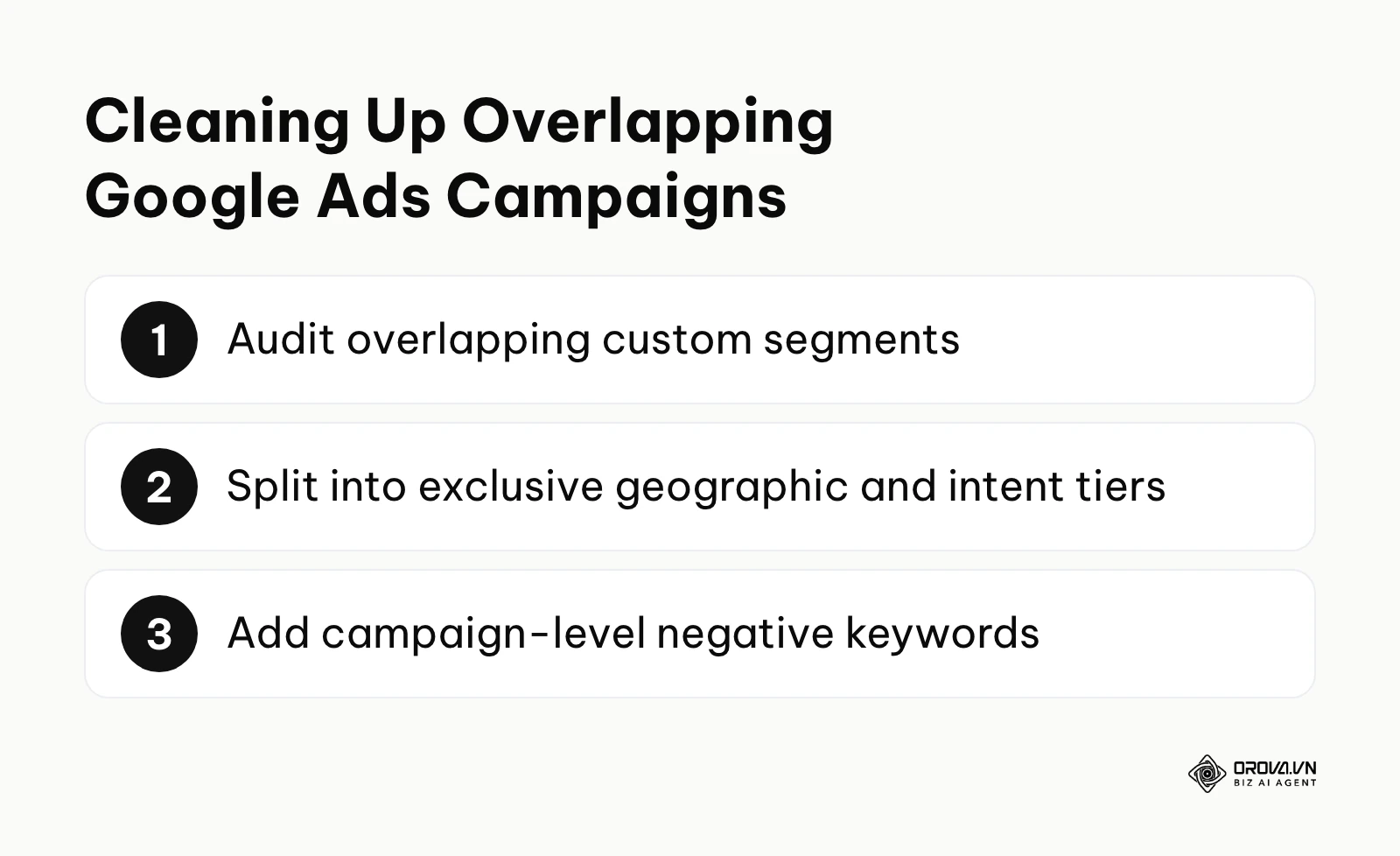 Three steps to clean up overlapping Google Ads campaigns for clearer attribution