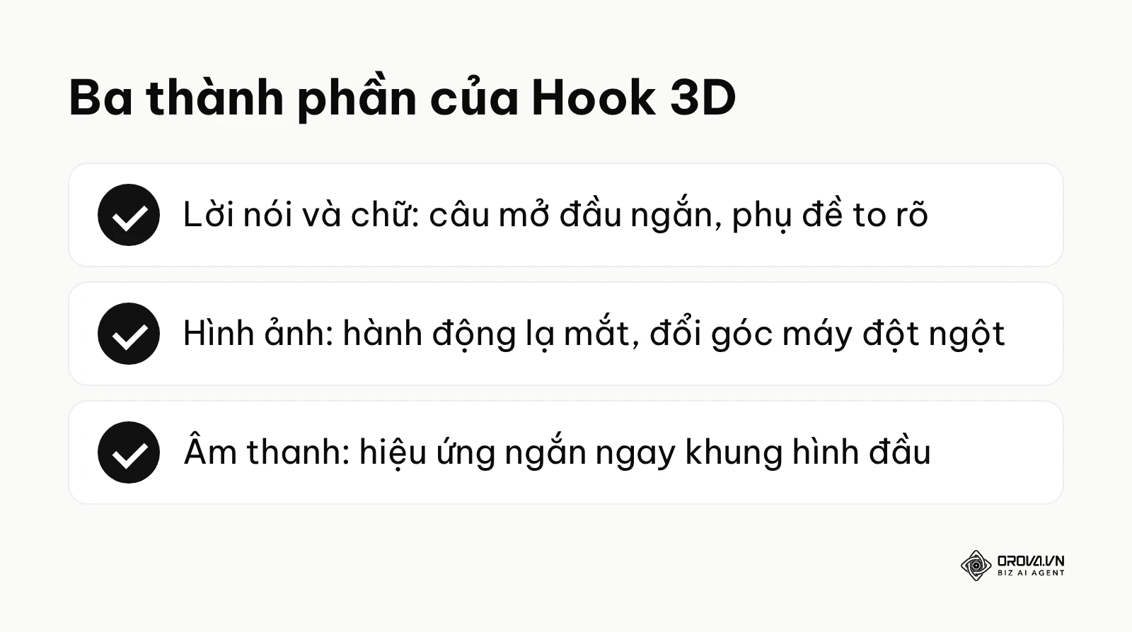 Tóm tắt ba thành phần lời nói, hình ảnh và âm thanh của hệ thống Hook 3D