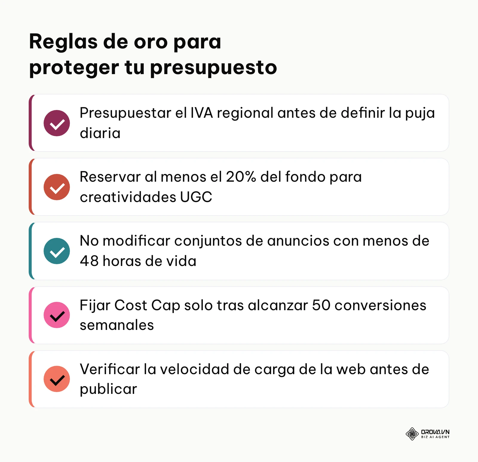 Lista de verificación con las mejores prácticas para evitar el despilfarro de presupuesto en campañas de TikTok Ads