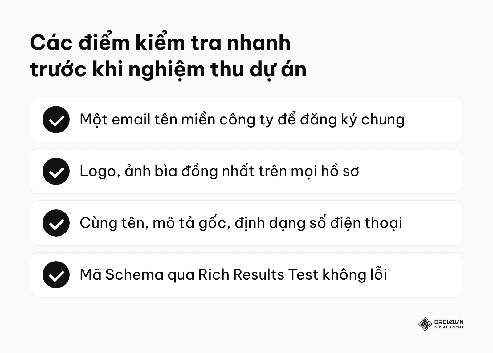 Bảng tóm tắt các tiêu chí cần đạt khi hoàn thiện mạng lưới thực thể
