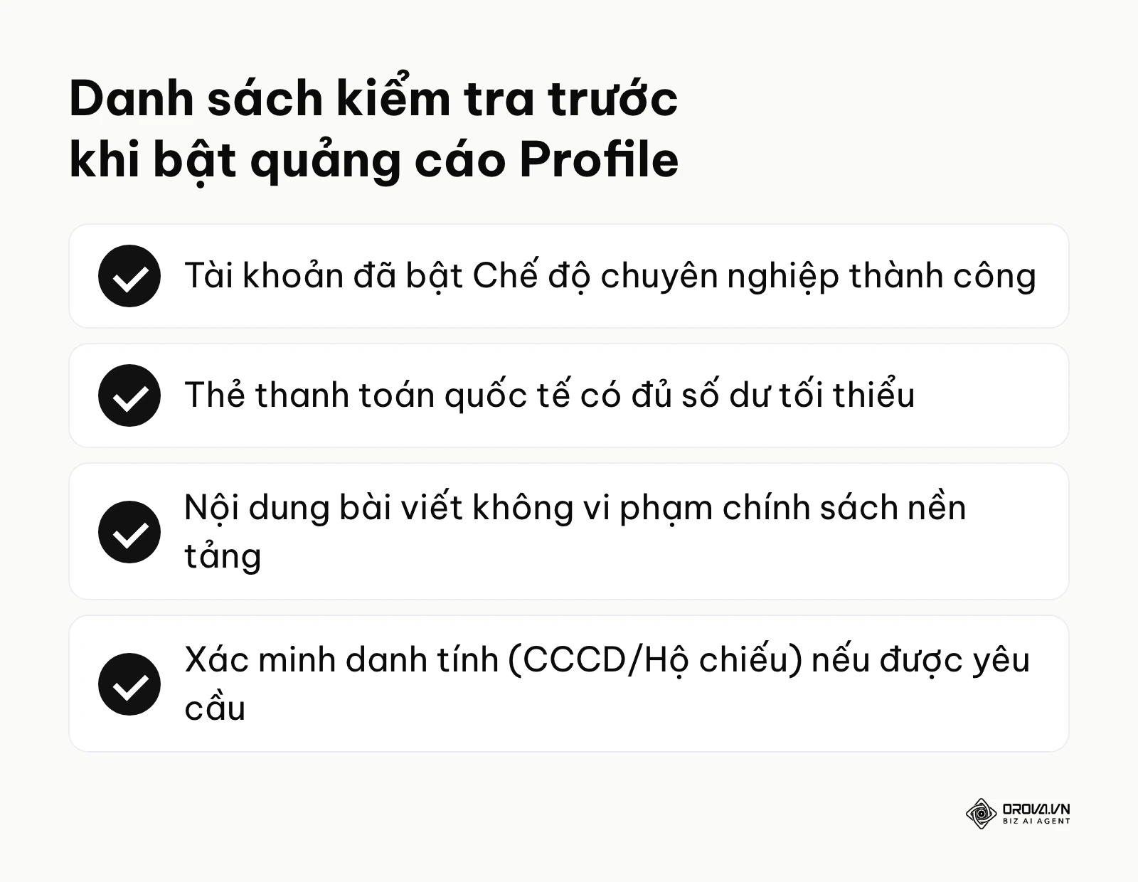 Danh sách 4 điều kiện cần chuẩn bị trước khi bắt đầu chạy quảng cáo trên trang cá nhân