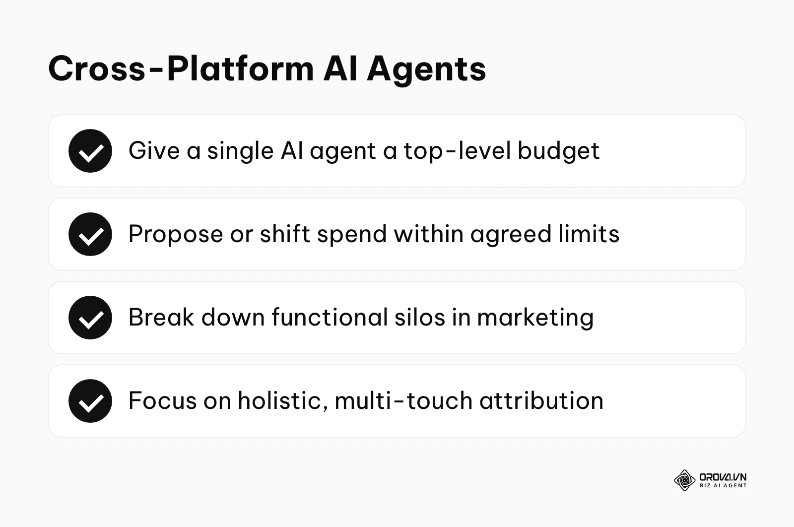 Summary of the trend towards cross-platform AI agents managing a top-level budget within human-set limits.