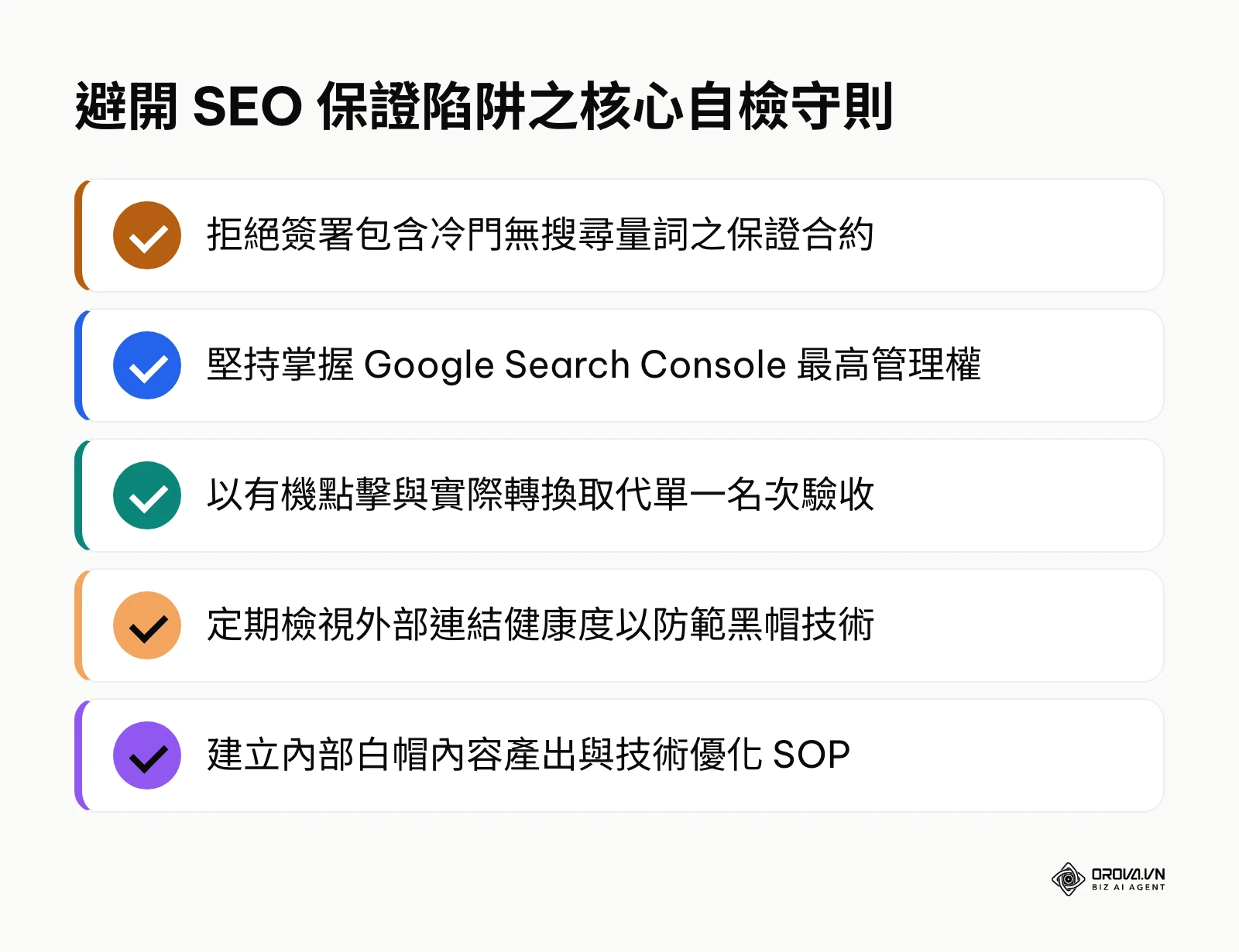 SEO 保證陷阱自檢重點摘要清單