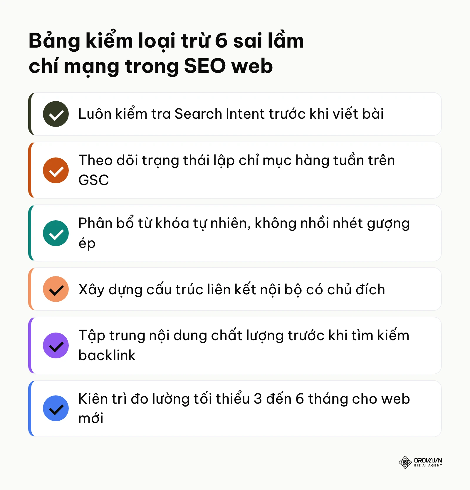 Checklist các lưu ý khắc phục sai lầm phổ biến trong SEO web