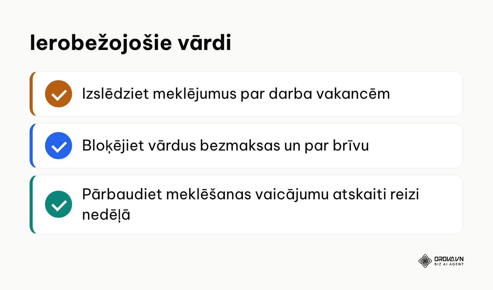 Svarīgākie soļi negatīvo vārdu uzturēšanai