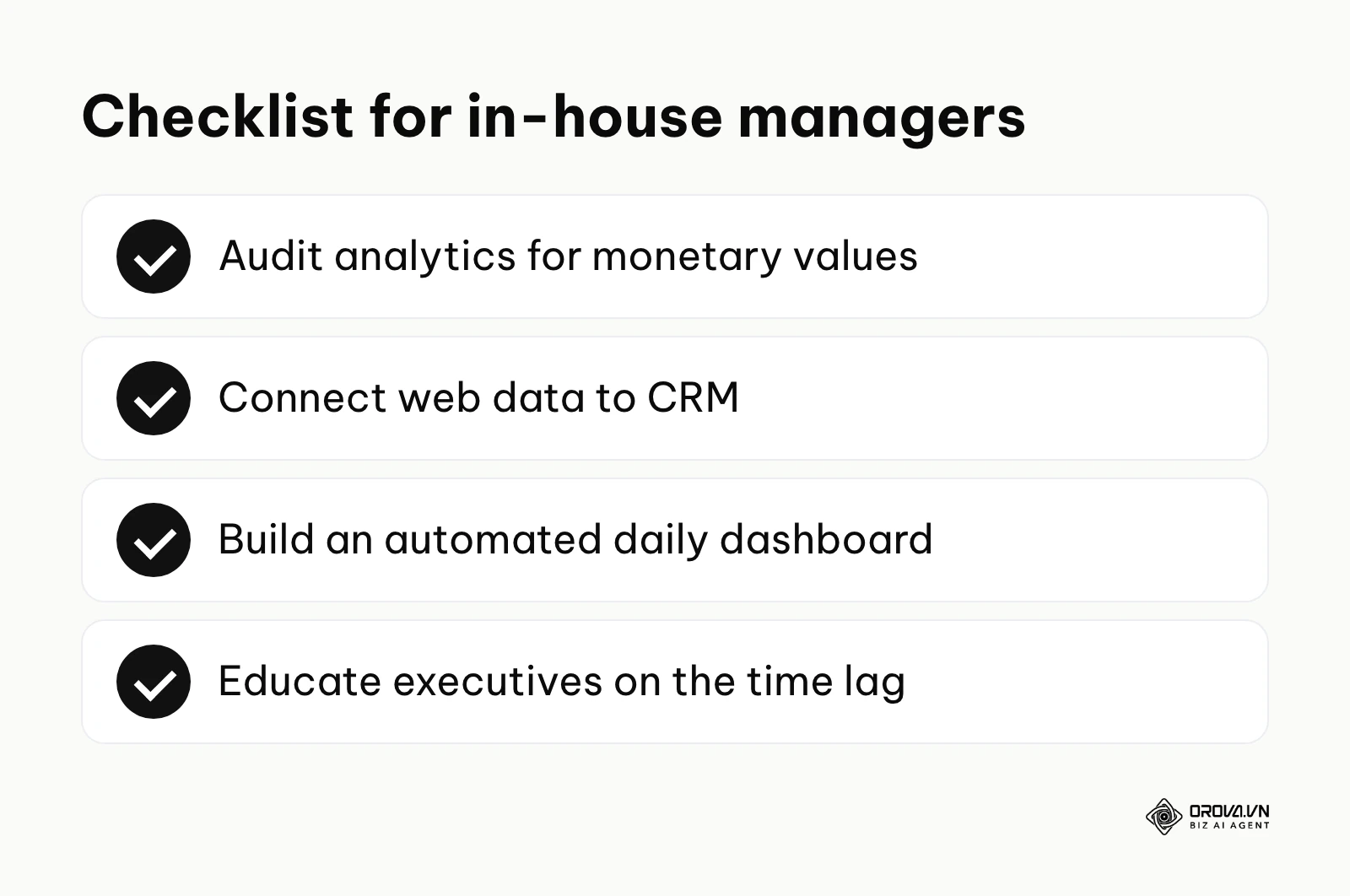 Checklist of tasks for marketing managers