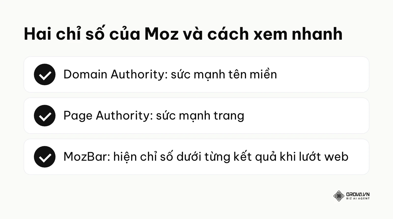Tóm tắt hai chỉ số Domain Authority, Page Authority và thanh MozBar