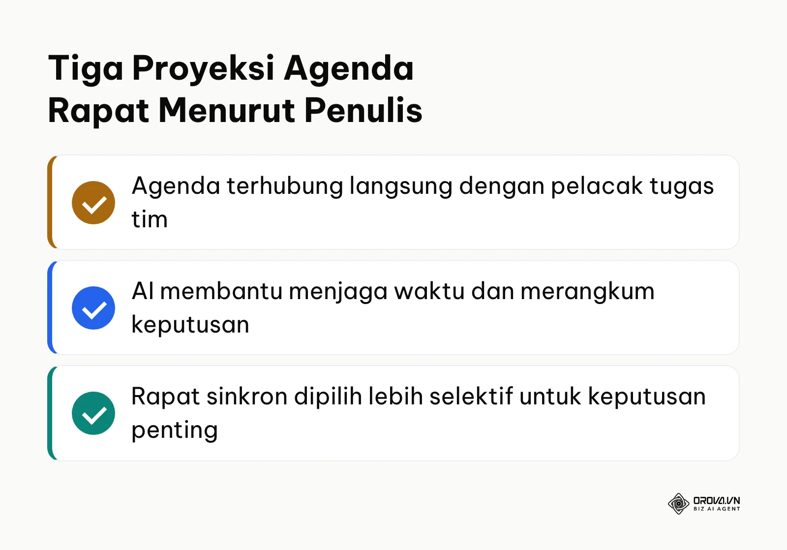 Ringkasan tiga proyeksi penulis tentang arah agenda rapat