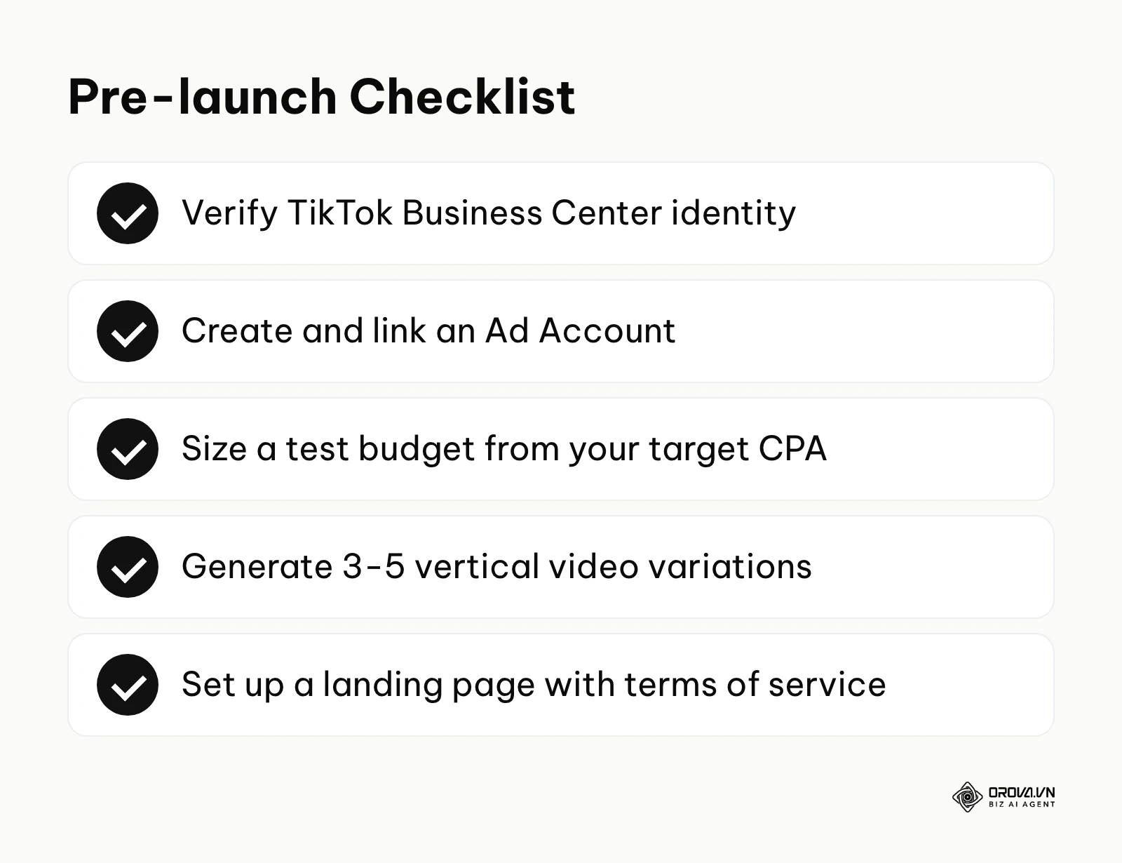 A checklist of requirements before starting TikTok ads