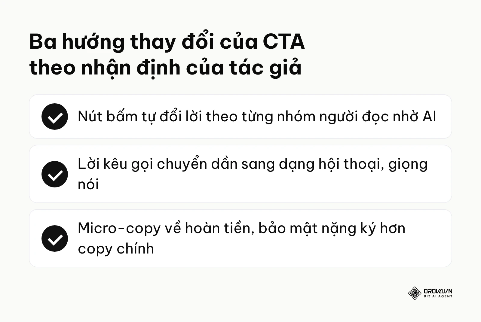 Tóm tắt ba nhận định của tác giả về xu hướng CTA trong vài năm tới.