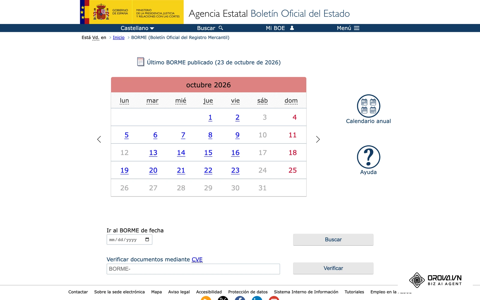 Portal del BORME (Butlletí Oficial del Registre Mercantil) a boe.es: un registre oficial on es publiquen constitucions i canvis de societats.