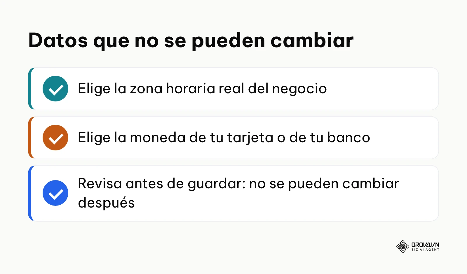 Lista de verificación de datos críticos al crear la cuenta publicitaria