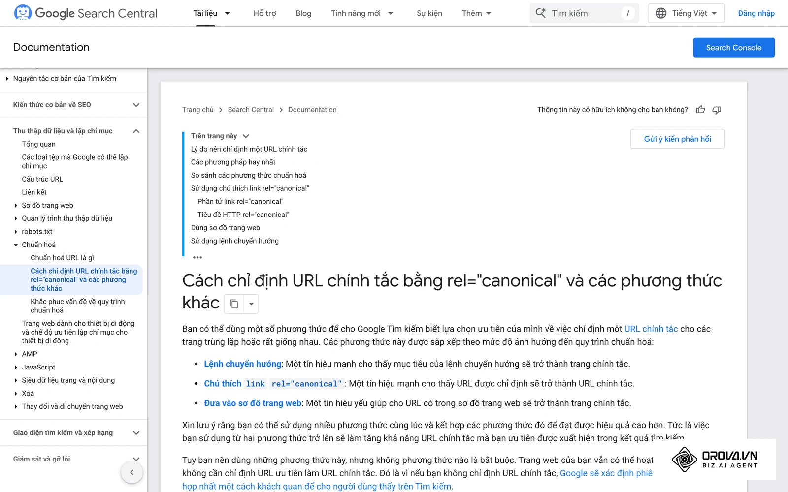 Sử dụng thẻ Canonical để báo cho Google biết đâu là URL gốc cần lập chỉ mục, tránh tình trạng trùng lặp nội dung (Duplicate Content).