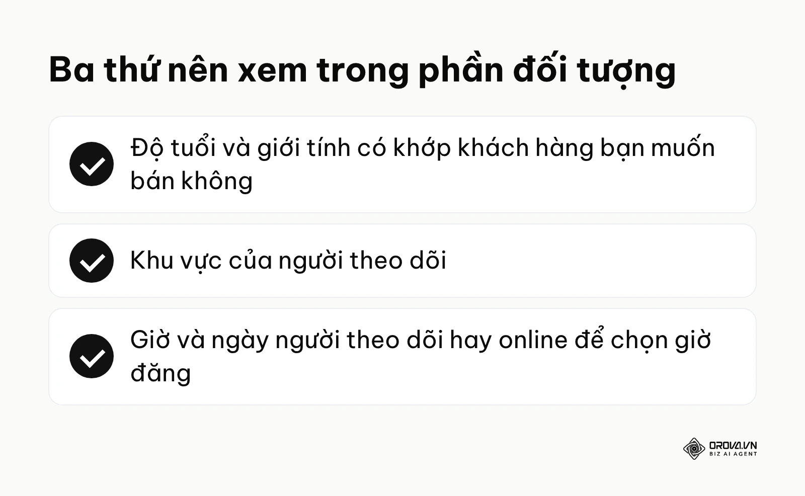Ba nhóm số liệu nên xem trong phần đối tượng của thống kê fanpage