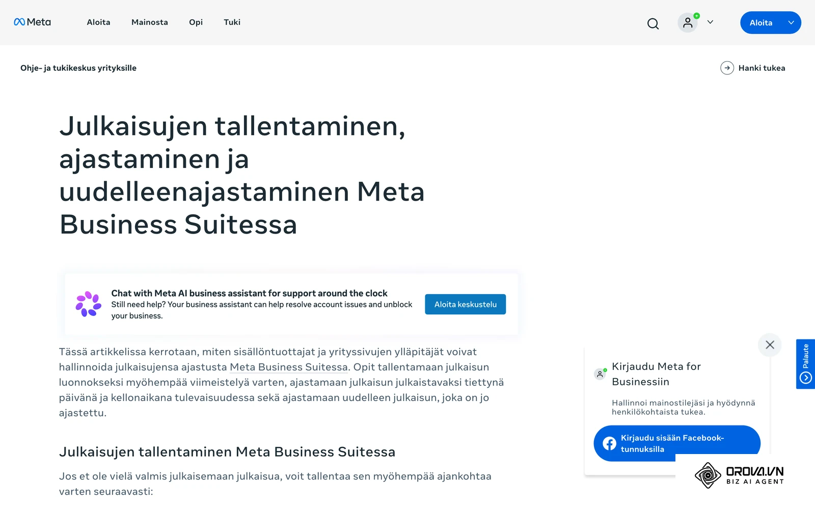 Metan ohjekeskus: julkaisujen tallentaminen, ajastaminen ja uudelleenajastaminen Meta Business Suitessa.