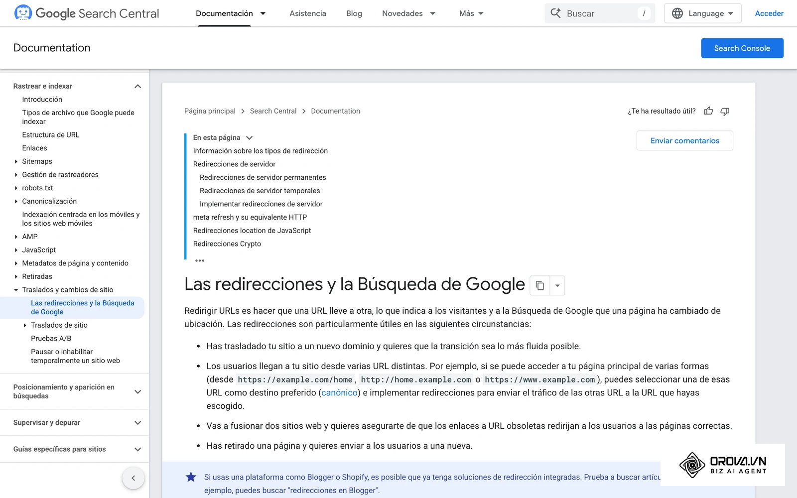 Directrices de Google Search Central sobre implementación de redirecciones 301 y preservación de señales SEO.