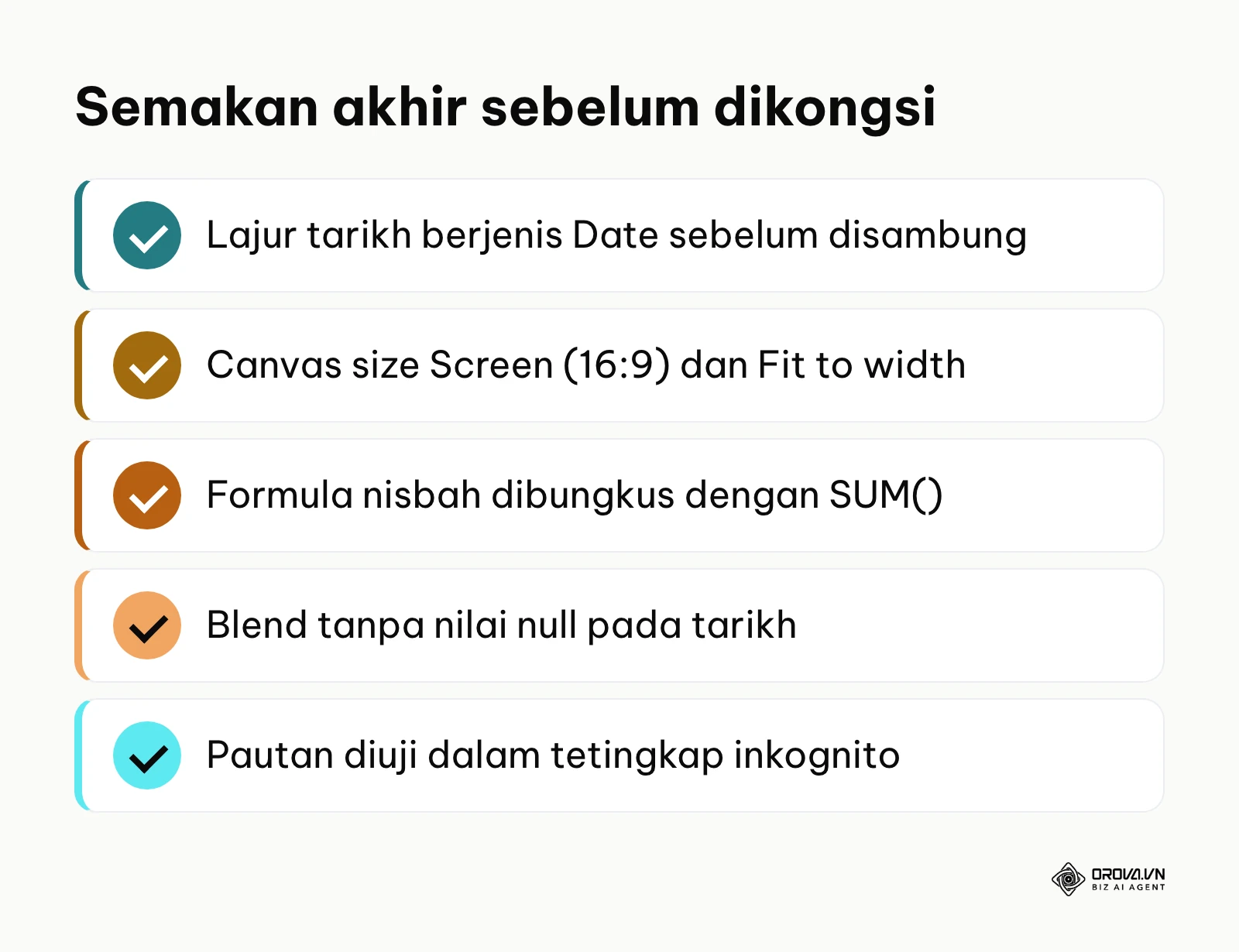 Senarai semak prinsip penting pembinaan laporan data yang stabil dalam Looker Studio